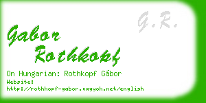 gabor rothkopf business card